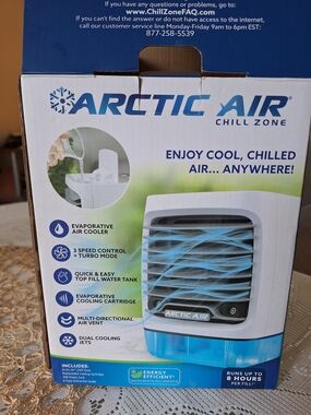 Chill Zone Portable Evaporative Cooler - White/Blue New In Box